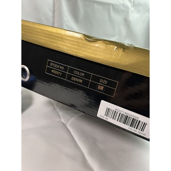 Joan Boyce Women's Denim Style Blue Cut Out Rhinestone Open Toe Heels Size‎ 6 - Picture 8 of 8